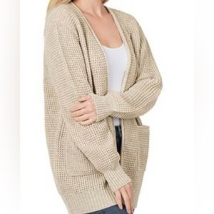 Zenana Waffle knit cardigan